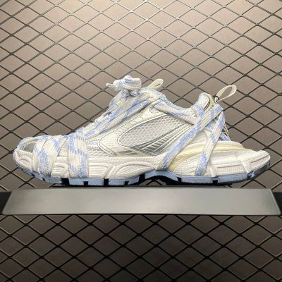 Balenciaga 3XL Extreme White Light Blue Laces Lace-up Retro Dad Shoes Sports Mesh Upper Shoes